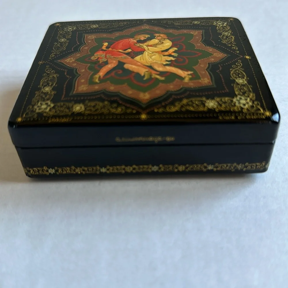 Vintage Russian Hand Painted Trinket Box From 1980 Collection